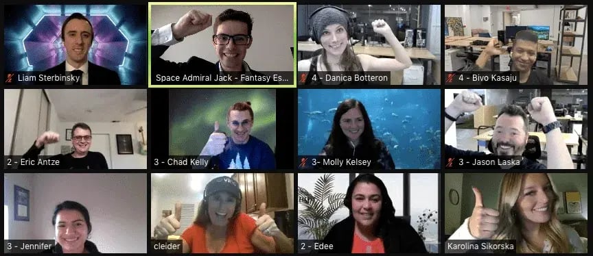 One Legal colleagues in an online escape room