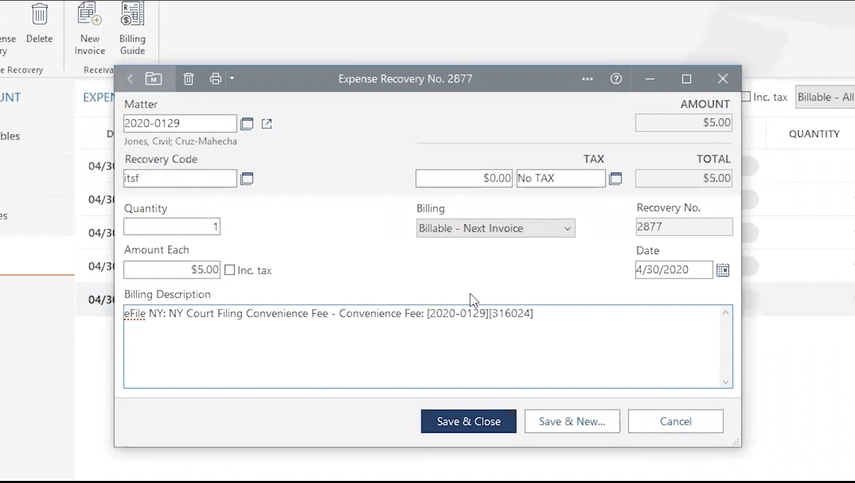 Expense recoveries