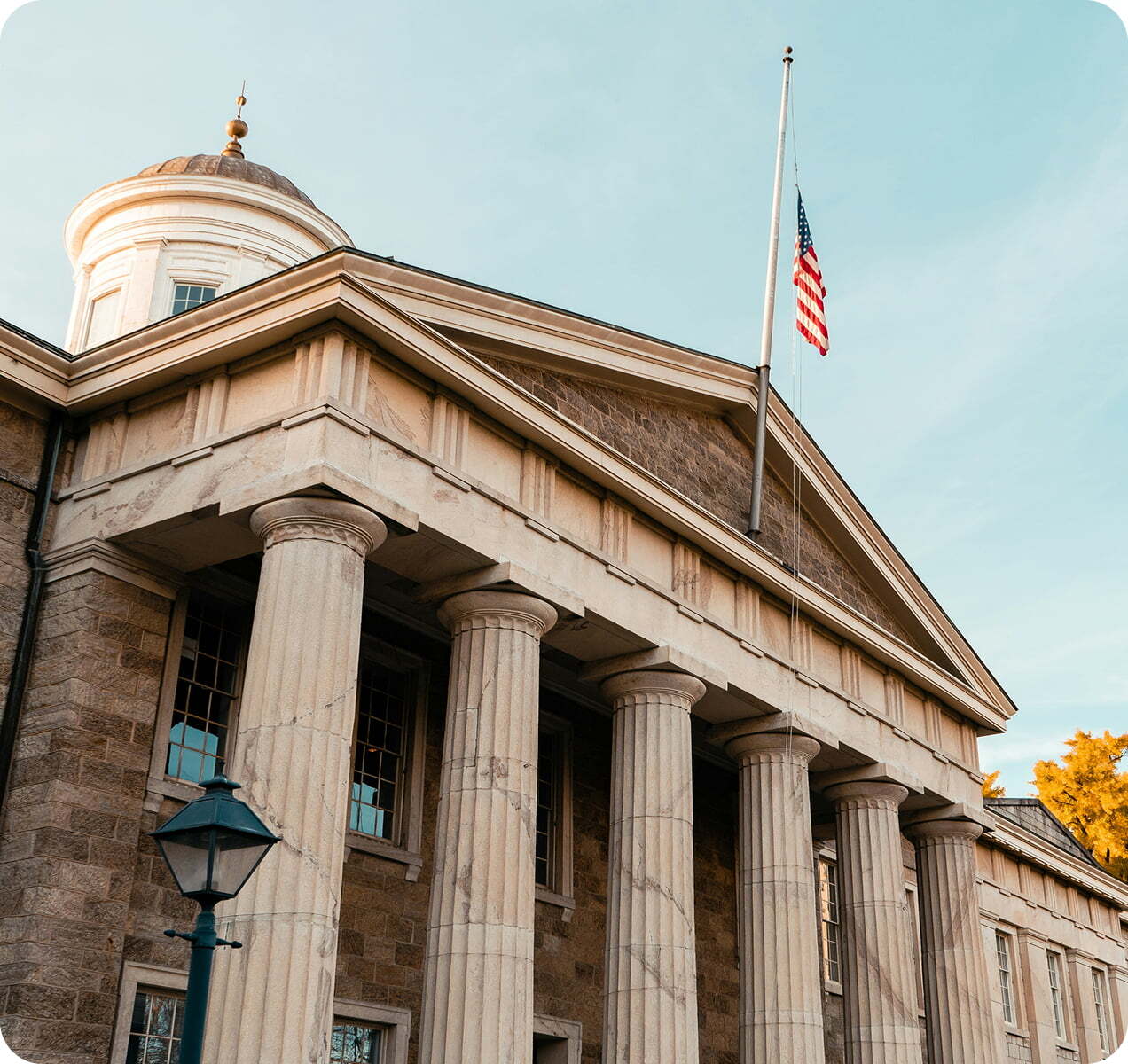 Courthouse with a columned entrance
