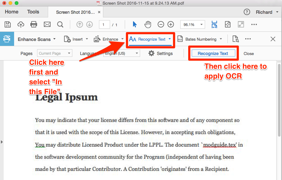 how to make search in pdf file