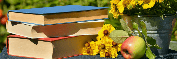 books and flowers