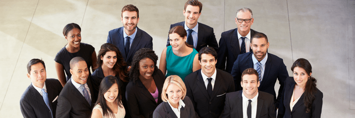 Group of office workers posing for a photograph