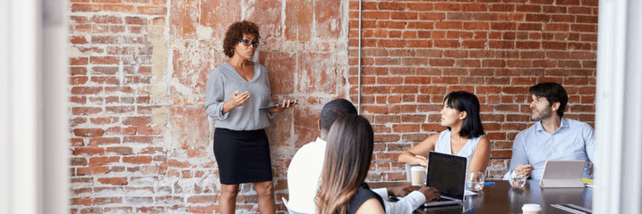 woman presenting