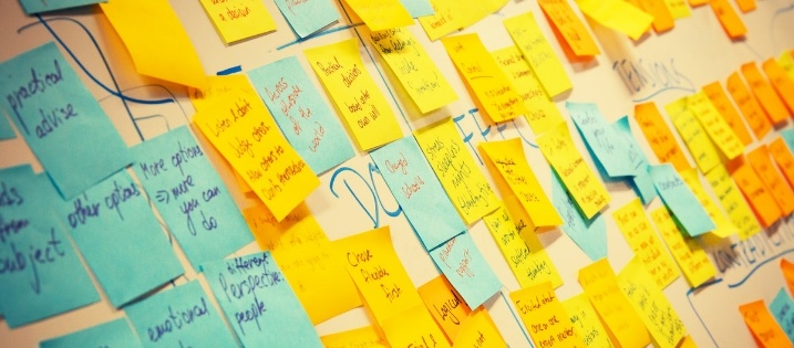 board of sticky notes