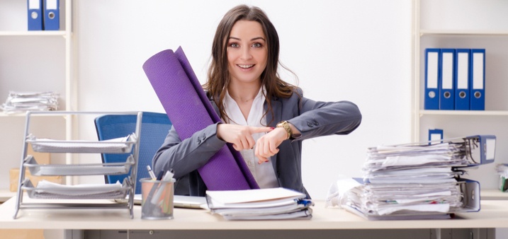 Paralegal ready to exercise for health and wellness