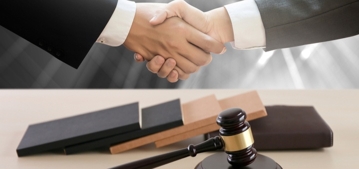 Handshake and gavel