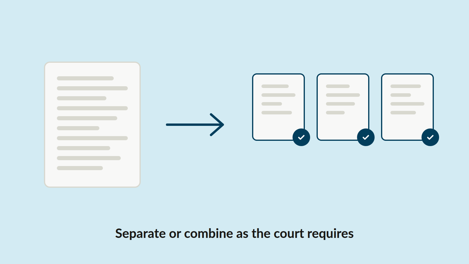 Separate or combine documents as the court requires
