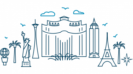 Line drawing of Las Vegas skyline